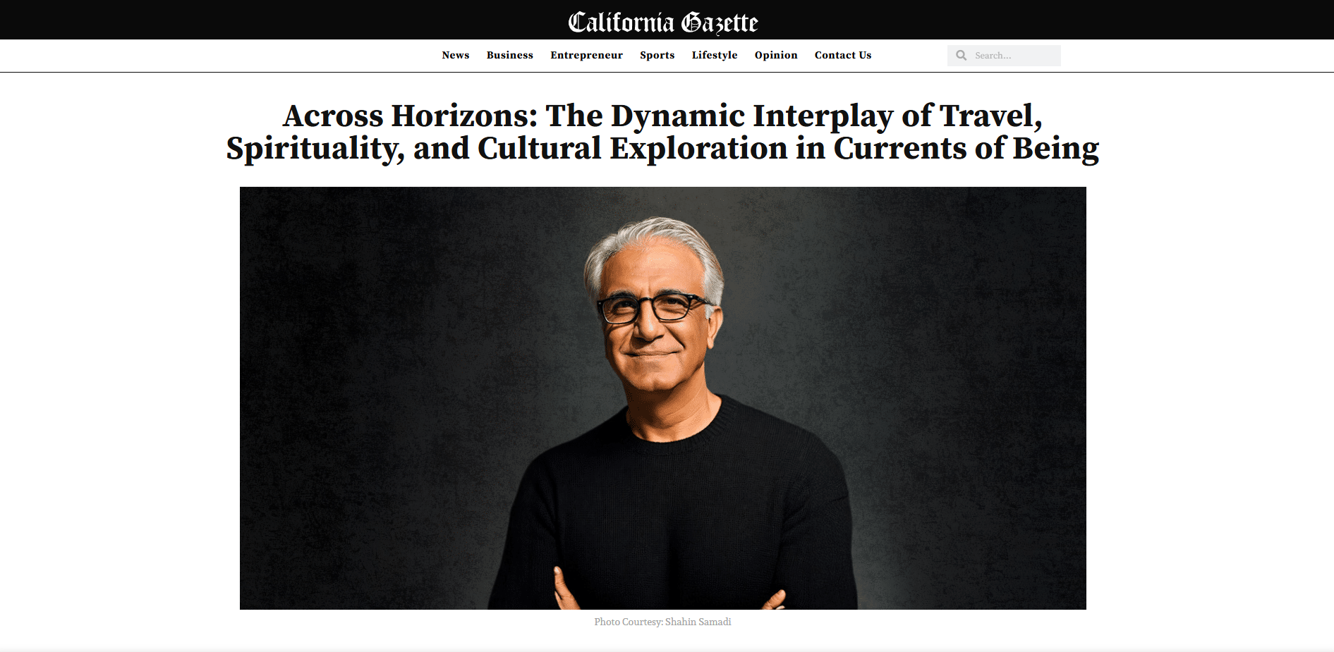 Currents of Being featured in California Gazette